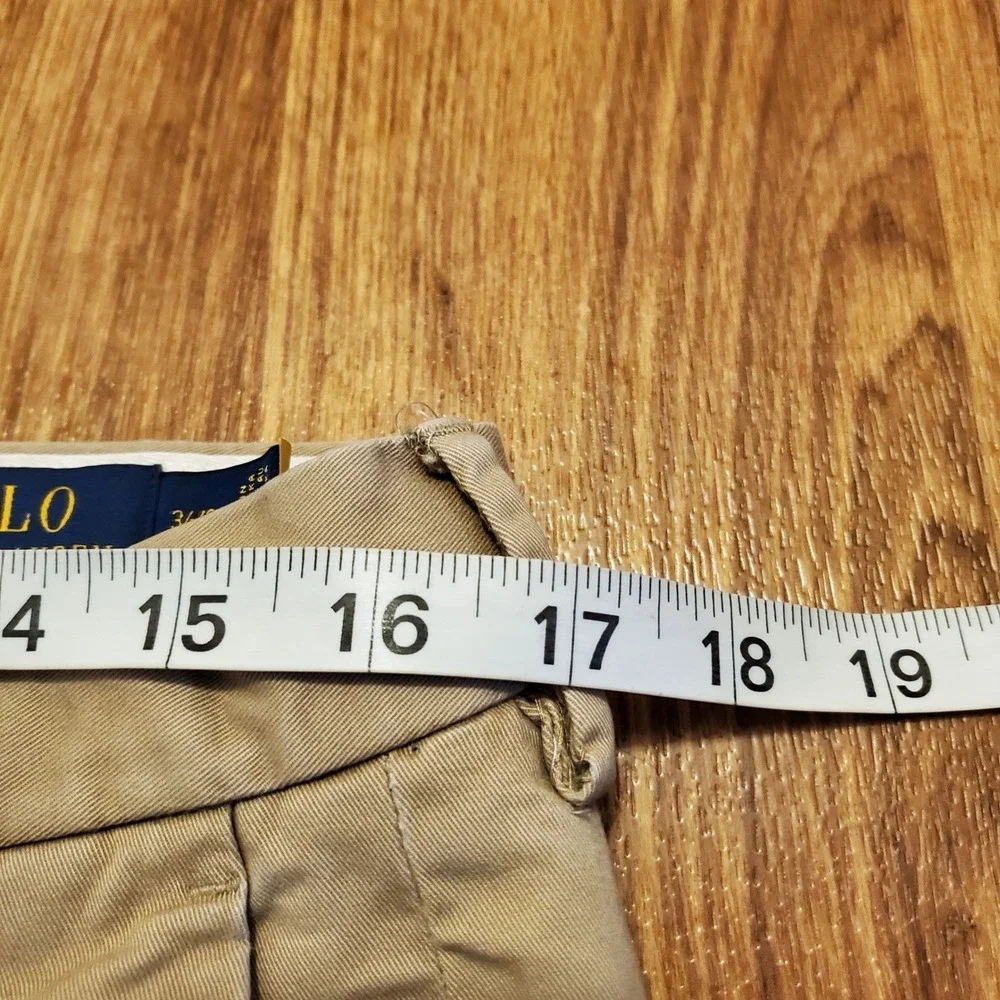 Polo Ralph Lauren Chino Pants Men 34x34 Tan Stretch Straight Fit Khaki Golf